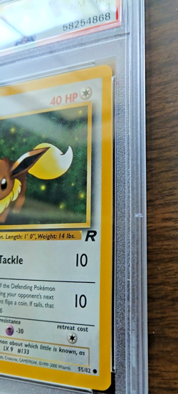 2000 Pokemon Team Rocket 1st Edition Eevee 55/82 PSA 8 NM-MT WOTC Vintage - Image 3