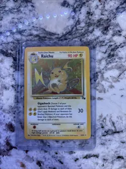 Pokemon TCG Fossil Set Holo Raichu 14/62 LP/NM Unlimited WOTC (original owner) - Image 1