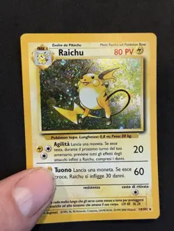 Raichu 14/102 Holo Rare - Base Set Unlimited - Pokemon TCG 1999 (Italian) SWIRL - Image 1