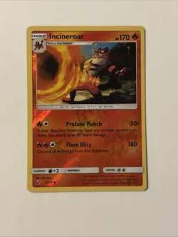 Incineroar 17/73 Rev Reverse Holo NM Shining Legends Pokemon Sun & Moon SM - Image 1