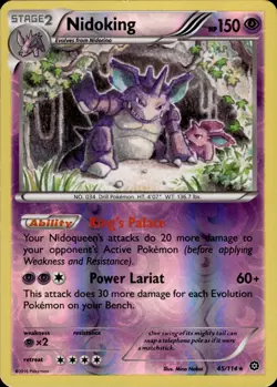 Nidoking 45/114 Rare Steam Siege Pokemon Reverse Holo Near Mint - Image 1