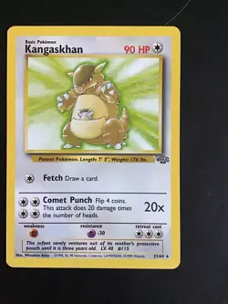Pokemon TCG Kangaskhan Jungle 21/64 Unlimited Regular Rare Card LP Condition - Image 1