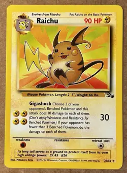 Pokemon TCG Raichu 29/62 Fossil Regular Unlimited (NM) - Image 1