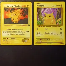 Pokemon TCG Pikachu 35/108 & Lt. Surge's Pikachu 84/132 - Image 1