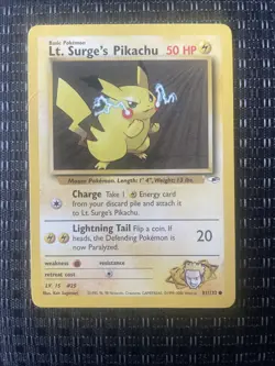 Pokemon Lt. Surge's Pikachu 81/132 Gym Heroes Unlimited VLP Free Shipping - Image 1
