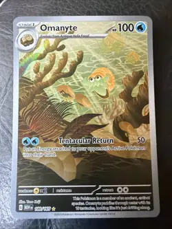 Pokemon TCG Omanyte 180/165 Sv: Scarlet & Violet 151 Illustration Rare Holo - Image 1