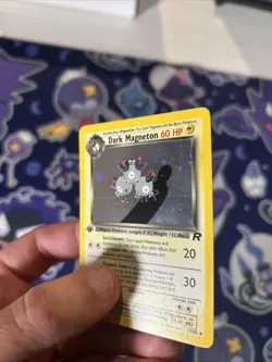 Pokemon Dark Magneton TCG Holo Swirl 1st Edition 11/82 Print Line - Image 5