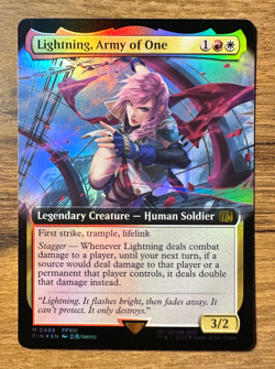 Magic MTG Final Fantasy Lightning, Army of One #498 *FOIL* Mythic Extended Art - Image 1