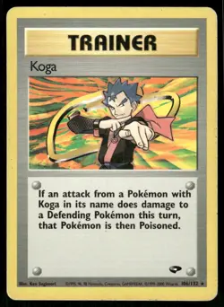 Pokemon Cards Koga 106/132 Gym Challenge WOTC Rare MP *2 - Image 1