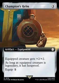 Champion's Helm - Surge Foil Extended Art PIP LP MTG - Image 1