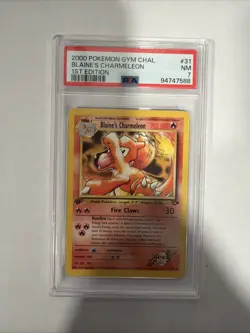 PSA 7 NM 1st Edition Blaine's Charmeleon 31/132 Gym Challenge Pokemon Card - Image 1