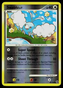 Pokemon Card - Swablu Great Encounters 86/106 Reverse Holo Common - Image 1