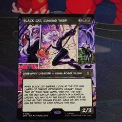 MTG Black Cat, Cunning Thief 0222 (Borderless) [Marvels Spider-Man, Near mint] - Image 1