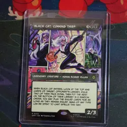 MTG Black Cat, Cunning Thief 0222 (Borderless) [Marvels Spider-Man, Near mint] - Image 3