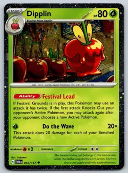 Pokemon - Twilight Masquerade - Dipplin - (Cosmo Holo) - 018/167 - NM/M - Image 1