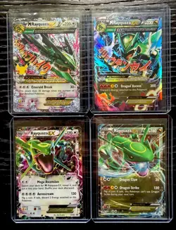 M Rayquaza EX (4-card lot) - Pokemon Roaring skies 61, Celebrations, XY Promo LP - Image 1