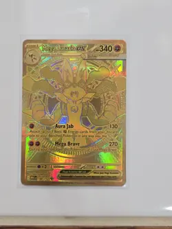 Mega Lucario ex Gold Pokemon Mega Evolution card 188/132 Hyper Rare - Image 1
