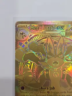 Mega Lucario ex Gold Pokemon Mega Evolution card 188/132 Hyper Rare - Image 3
