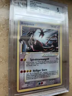 2005 Pokemon Rayquaza Goldstar EX Deoxys Holo #107 BGS 5 Deutsch - Image 2