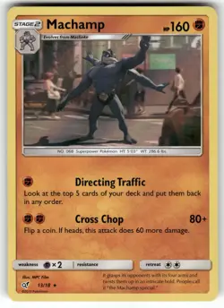 Machamp 13/18 Rare Detective Pikachu Pokemon Holo Near Mint - Image 1