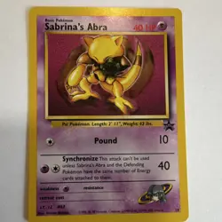 Pokemon Sabrina's Abra Wotc Promo Regular 19/53 40 HP Basic 2000 English Card - Image 1