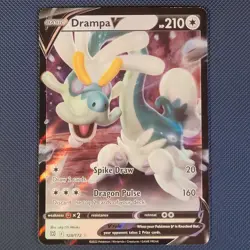Drampa V 128/172 - Brilliant Stars - Rare Holo V Pokemon Card - NM - Image 1