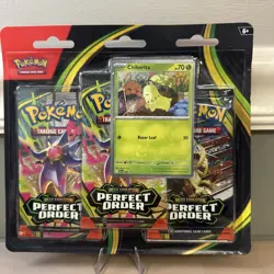 Pokemon Perfect Order - Chikorita 3-Pack Booster Blister Factory Sealed - Image 2