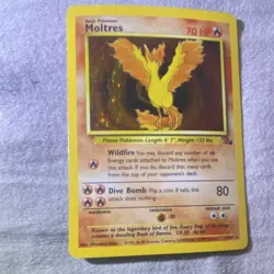 Pokemon TCG Moltres Fossil 12/62 Holo Rare English 1999 70 HP Basic - Image 1
