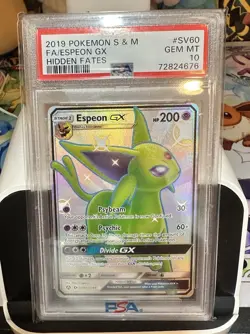 Espeon GX SV60/SV94 Full Art Shiny Hidden Fates Pokemon TCG PSA 10 - Image 1