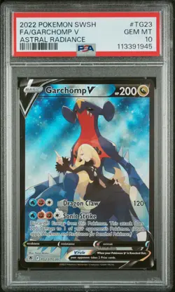 2022 POKEMON SWORD & SHIELD ASTRAL RADIANCE #TG23 FULL ART/GARCHOMP V PSA 10 - Image 1
