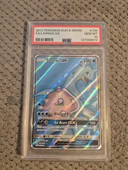 Pokemon Lapras GX Full Art Holo SM Base Set #139 Ultra Rare PSA 10 2017 - Image 1