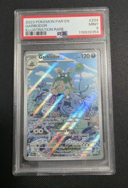 PSA 9 Mint Garbodor 204/182 Illustration Rare - Pokemon Paradox Rift SV04 - Image 1