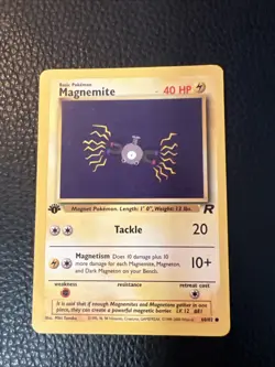 1st Edition Magnemite 60/82 Pokemon F2 Team Rocket 2000 WOTC LP+ - Image 1