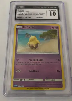 CGC 10 gem mint Pokemon Drowzee 011/034 Classic Deck CLB Holo - Image 1