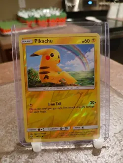 Pokemon TCG Pikachu 28/73 Shining Legends Reverse Holo (LP) - Image 1