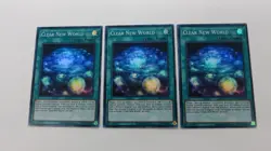 3x CLEAR NEW WORLD SPELL UNLIMITED OP22-EN008 SUPER RARE YUGIOH PACK FRESH - Image 1