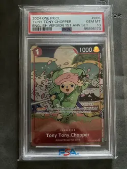 2024 ONE PIECE ENGLISH VERSION 1ST ANNIVERSARY SET #006 TONY TONY CHOPPER PSA 10 - Image 1