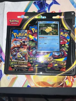 Pokemon TCG Mega Evolution 3-Pack Blister Card Psyduck Foil Promo NEW/Sealed - Image 1
