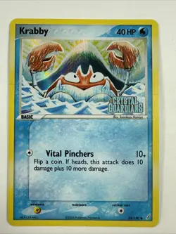 Krabby 54/100 EX Crystal Guardians Reverse Holo Stamped Pokemon Card TCG - Image 1