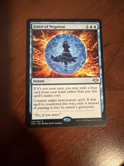 Wizards Force of Negation Rare Instant Modern Horizons Blue Magic: The Gathering - Image 1