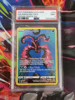 2023 POKEMON SWSH BLACK STAR PROMO CROWN ZENITH TIN #284 GALARIAN MOLTRES PSA 9 - Image 1