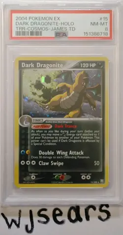 Pokemon 2004 EX Team Rocket Returns Dark Dragonite Holo Jesse James TD PSA 8 - Image 4