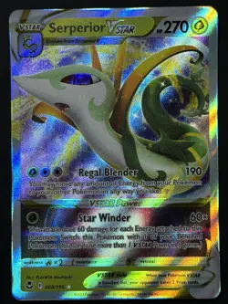 Serperior VSTAR 008/195 Holo VSTAR Rare Silver Tempest Pokemon Holo Near Mint - Image 2