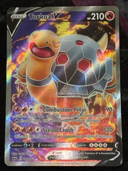 Torkoal V 188/202 Sword & Shield NM Full Art Ultra Rare Pokemon Card - Image 1