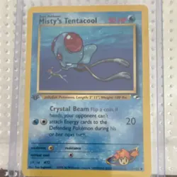 Pokemon Misty's Tentacool 1st Edition Uncommon 50 HP 057/132 Gym Heroes - Image 1