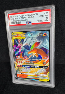 Pokemon Reshiram & Charizard GX 20/214 Unbroken Bonds Ultra Rare PSA 10 GEM MINT - Image 3