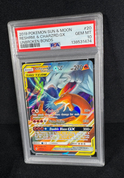 Pokemon Reshiram & Charizard GX 20/214 Unbroken Bonds Ultra Rare PSA 10 GEM MINT - Image 5
