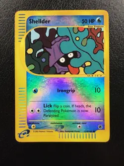 Pokemon Shellder 129/165 Expedition Base Set Reverse Holo LP - Image 1