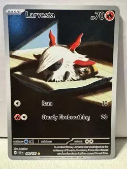 Larvesta 196/191 Illustration Rare Surging Sparks Pokemon Near Mint - Image 1