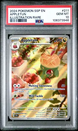PSA 10 GEM MINT Pokemon Appletun 211/191 Surging Sparks Illustration Rare IR Alt - Image 1